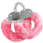 Наручники з рожевим хутром Crushious Spangle, срібні - Фото №1