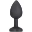 Анальная пробка с сиреневым кристаллом Silicone Jewelled Butt Plug Heart Small, черная - Фото №8