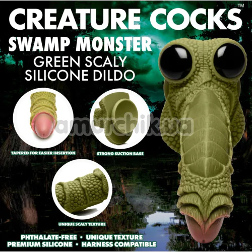 Фаллоимитатор Creature Cocks Swamp Monster, зеленый