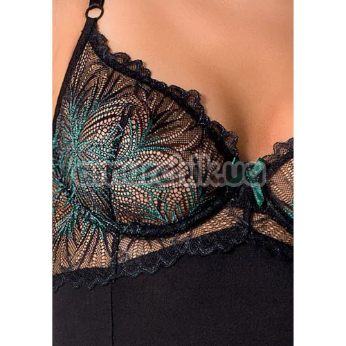 Комплект Passion Free Your Senses Floris Chemise, чорний: корсет + трусики