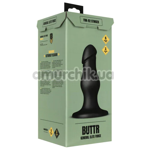 Анальная пробка Buttr General Elite Force FIM-92 Stinger, черная