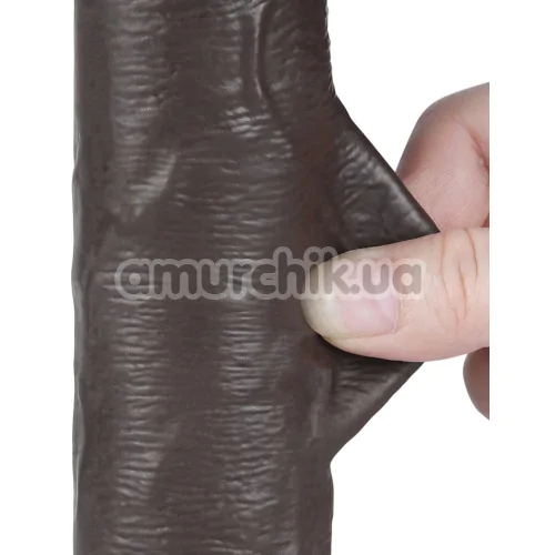 Фаллоимитатор Sliding-Skin Dual Layer Dong 8 без мошонки, коричневый
