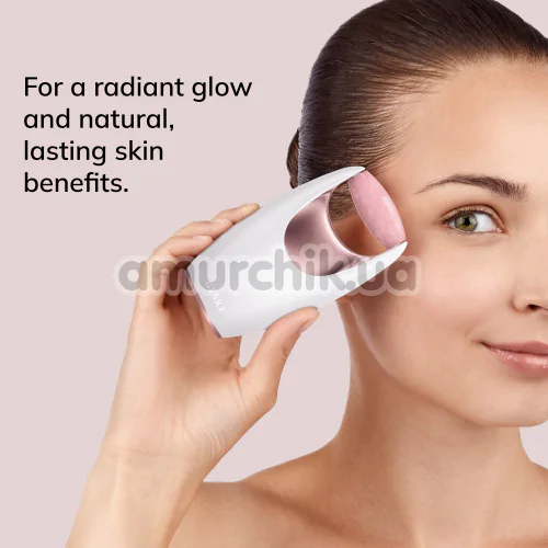 Роликовий масажер для обличчя Geske Rose Quartz Roller 5 in 1, кремовий