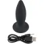 Анальная пробка с вибрацией Black Velvets Rechargeable Plug S, черная - Фото №3