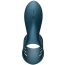 Насадка на пеніс з вібрацією Foxshow Wibrator Silicone Ring USB 7 Function, синя - Фото №4