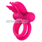 Віброкільце Silicone Rechargeable Butterfly Dual Ring, рожеве - Фото №1