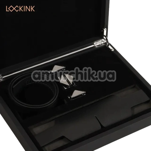 Маска Lockink Luxury Leather Blindfold Kit, черная