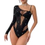 Боди Star Night One Shoulder Sparkle Rhinestone Bodysuit, черное - Фото №4