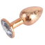 Анальная пробка с прозрачным кристаллом Matrix Mont Nebula Gold Gem Metal Plug S, золотая - Фото №3