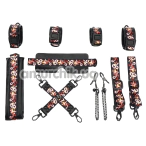 Бондажный набор Lockink Sevanda The Flowering Serpent Leather Bondage Restraint Set 7PC, черный - Фото №1