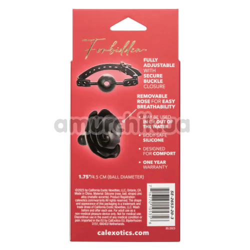 Кляп Forbidden Removable Rose Gag, чорний