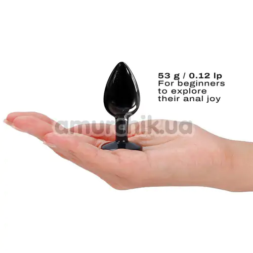 Анальная пробка с черным кристаллом Dorcel Diamond Plug S, черная