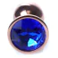 Анальная пробка с синим кристаллом Exclusivity Jewellery Red Gold Plug, золотая - Фото №4