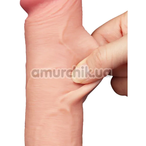 Фаллоимитатор Sliding-Skin Dual Layer Dong 8 без мошонки, телесный