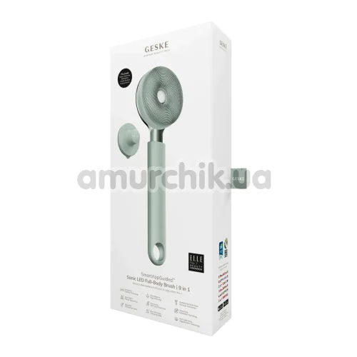 Звуковая щетка для тела Geske Sonic LED Full-Body Brush 9 in 1, зеленая