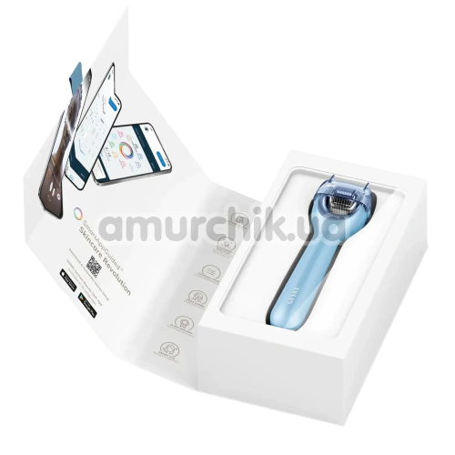 Массажер-роллер для лица с микроиглами Geske MicroNeedle Face Roller 9 in 1, голубой