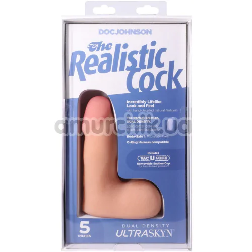 Фалоімітатор Doc Johnson The Realistic Cock With Balls 5, тілесний