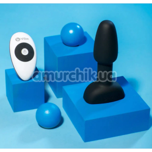 Анальная пробка с вибрацией и ротацией B-Vibe Rimming Plug Petite, черная