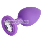 Анальная пробка с прозрачным кристаллом So Divine Sweet Sensation S, фиолетовая - Фото №1