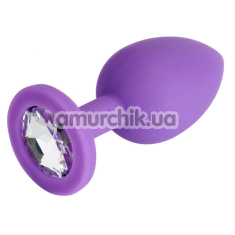 Анальная пробка с прозрачным кристаллом So Divine Sweet Sensation S, фиолетовая - Фото №1