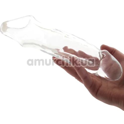 Насадка на пенис Size Up 1 Inch See-Thru Penis Extender With Ball Loop, прозрачная