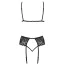 Комплект Kissable Suspender, чорний: бюстгальтер + пояс для панчіх + трусики-стрінги - Фото №4