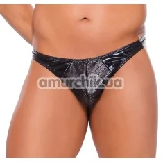 Трусы-стринги мужские Zeus Wet Look Thong, черные - Фото №1