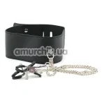 Нашийник з затискачами для сосків Collar and Clamp Set, чорний - Фото №1