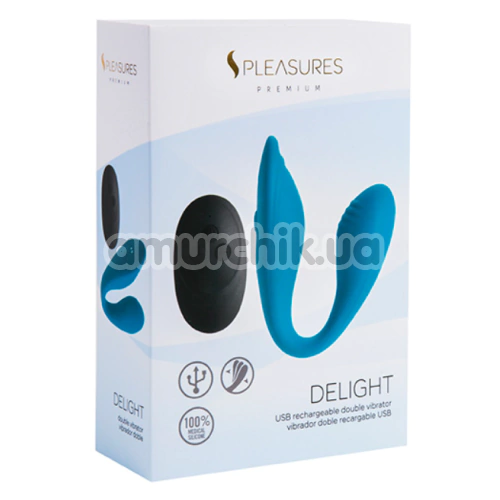 Вибратор для клитора и точки G S Pleasures Premium Delight, бирюзовый