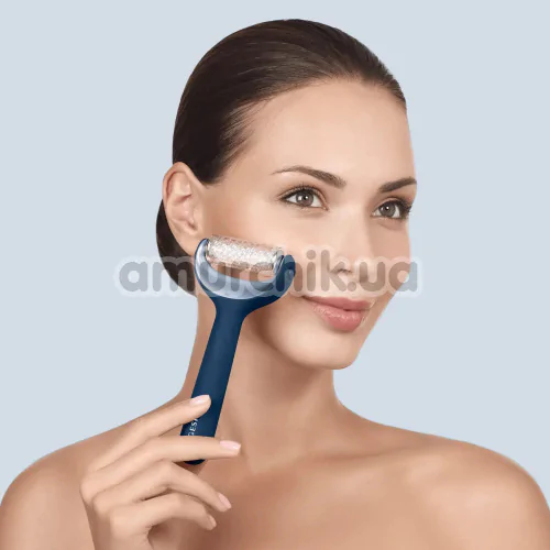 Массажер-роллер для лица и тела с микроиглами Geske MicroNeedle Face & Body Roller 8 in 1, синий