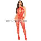 Комбинезон Leg Avenue Pretty Persuasion Lace Bodystocking, красный - Фото №1
