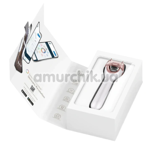 Массажер-роллер для лица с микроиглами Geske MicroNeedle Face Roller 9 in 1, кремовый