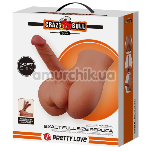 Мастурбатор з фалоімітатором Crazy Bull Rhyne, тілесний