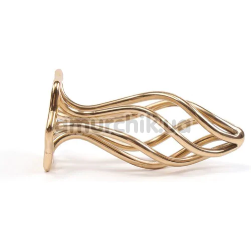 Анальная пробка Lockink Sevanda Hollow Spiral Anal Plug S, золотая