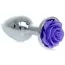 Анальна пробка з фіолетовою трояндою Exclusivity Jewellery Silver Rose Plug, срібна - Фото №1