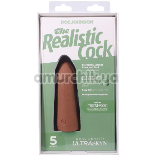 Фалоімітатор Doc Johnson The Realistic Cock 5, світло-коричневий