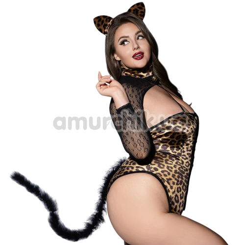 Костюм кошечки JSY Sexy Lingerie P61127, леопардовый: боди + ушки