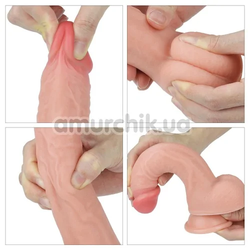 Фаллоимитатор Dual-Layered Silicone Nature Cock LV4004, светло-телесный
