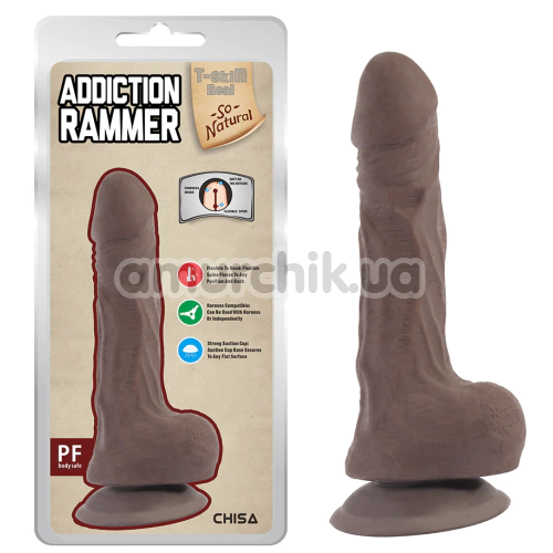 Фаллоимитатор T-skin ReaL Addiction Rammer, коричневый
