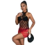 Платье Star Night Seductive See-Through Fishnet Halter Dress, черно-красное - Фото №3