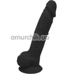 Фаллоимитатор Real Love Premium Silicone Dildo 7 с мошонкой, черный - Фото №1