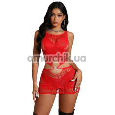 Платье Star Night Butterfly Fishnet Mini Dress, красное - Фото №1