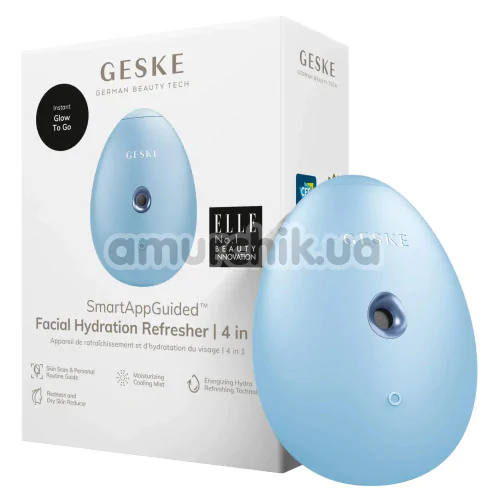 Увлажнитель для кожи лица Geske Facial Hydration Refresher 4 in 1 Oval, голубой