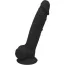 Фалоімітатор Real Love Premium Silicone Dildo 7 з мошонкою, чорний - Фото №1