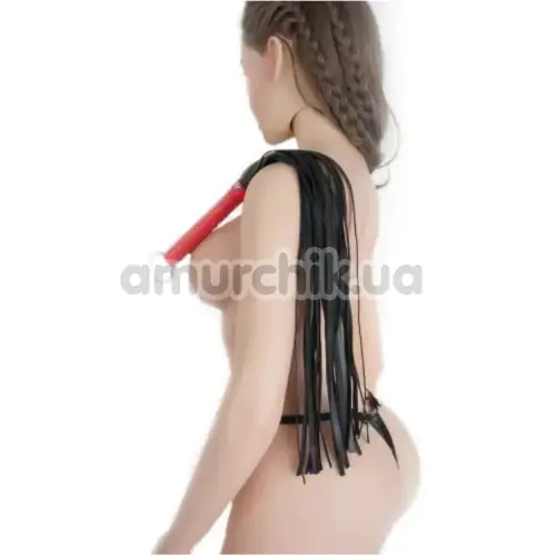 Флоггер DS Fetish Leather Flogger L, красно-черный