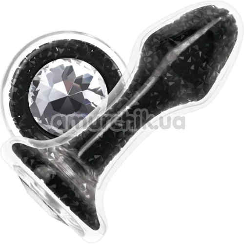 Анальна пробка Stardust Premium Glass Plug Glam, чорна