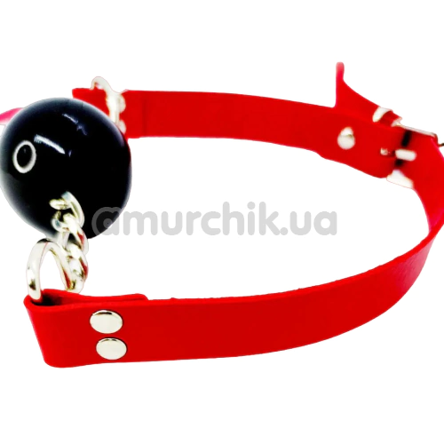 Кляп DS Fetish PU Chain M, червоно-чорний