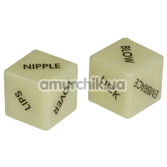 Секс-игра кубики Glow in the Dark Love Dice английская версия, светящиеся в темноте - Фото №1
