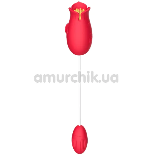 Симулятор орального сексу з віброяйцем Letcher Flowers Love Egg, червоний