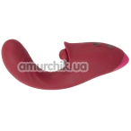 Вібратор кліторальний і для точки G з поштовхами Javida 3 Function Vibrator With Curved Shaft, бордовий - Фото №1